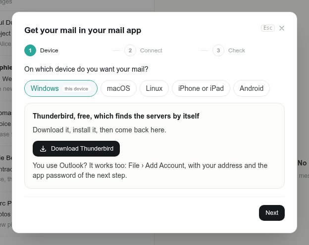 The mail guide: choose the device